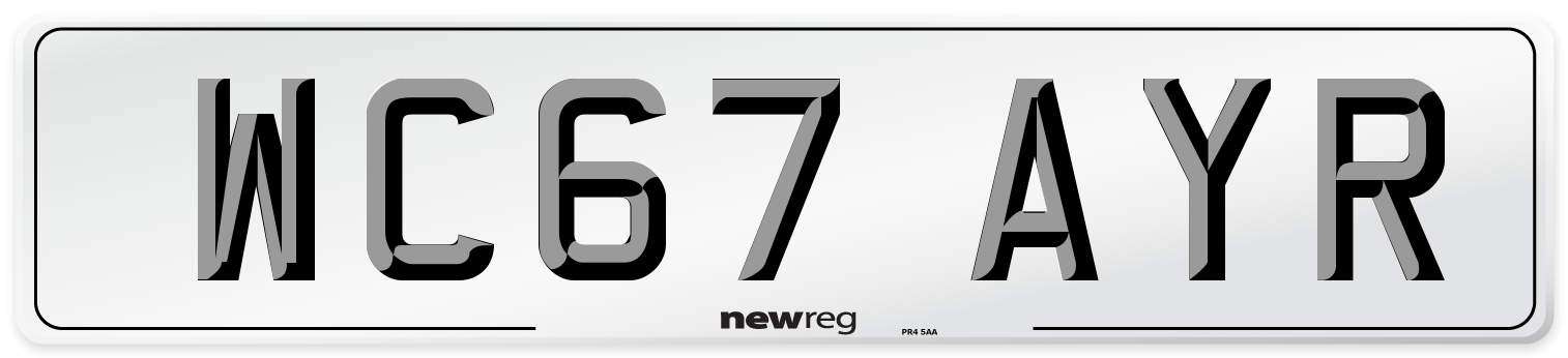 WC67 AYR Number Plate from New Reg